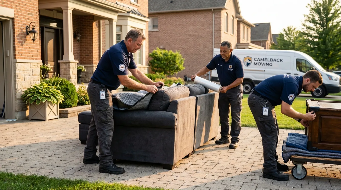 Large estate moving crew wrapping furniture in Tama, IA
